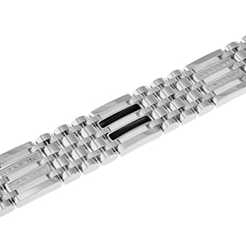 1/4CTW Diamond Stainless Steel Link Bracelet