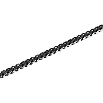 Stainless Steel With Black Ion Plated Franco Link Bracelet