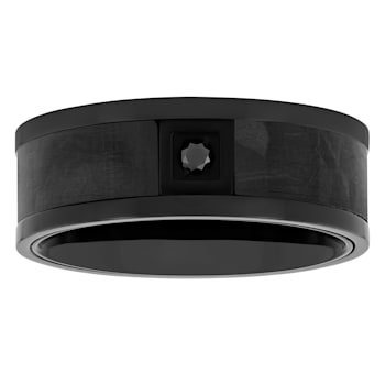 0.05CT Black Diamond Black IP Cobalt Carbon Fiber Band