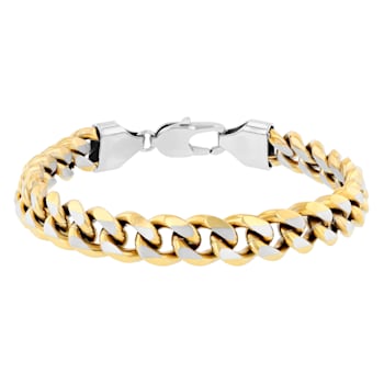 Two-Tone Stainless Steel Curb Link Bracelet