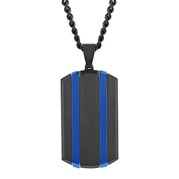 Stainless Steel Two-Tone Dog Tag Pendant