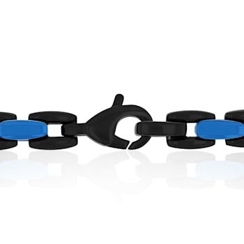 Stainless Steel Black and Blue Ion Plated 24 Inch Fashion Chain