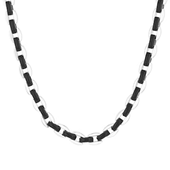 Two-Tone Stainless Steel 7MM Oval Link Chain Necklace