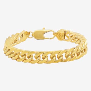 Stainless Steel Yellow Ion Plated Curb Bracelet