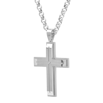 0.04CT Stainless Steel Grooved Cross