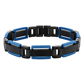 Diamond Accent Two-Tone Stainless Steel Dog Tag, Cross Pendant, &
Bracelet Set