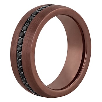 Black Sapphire with Bronze IP Tungsten Band