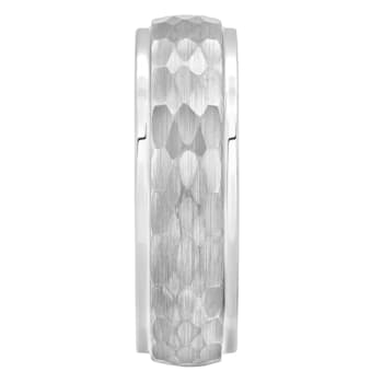 Tungsten Comfort™ 6MM Tungsten Hammered Step Edge Band