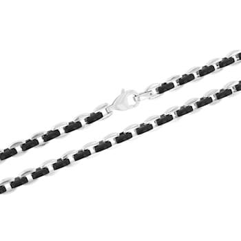 Two-Tone Stainless Steel 7MM Oval Link Chain Necklace