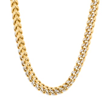 Stainless Steel and Yellow Ion Plated Franco Link Chain