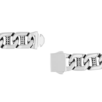 Stainless Steel Black Ion Plated High Polish Link Bracelet