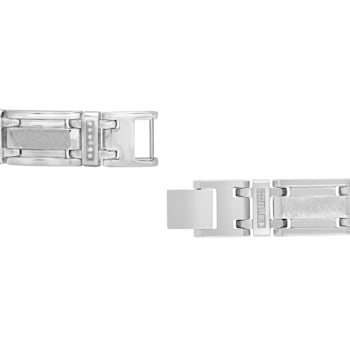 1/4CTW Diamond Stainless Steel Link Bracelet
