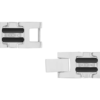 1/10CTW Diamond Stainless Steel Link Bracelet