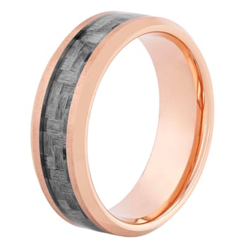 Tungsten Comfort™ Tungsten and Carbon Fiber Rose Ion Plated Band