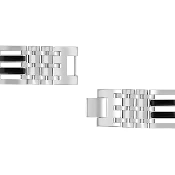 1/4CTW Diamond Stainless Steel Link Bracelet