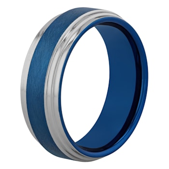 Tungsten Comfort™ Tungsten 8MM Blue Ion Plated with Frozen Center Band