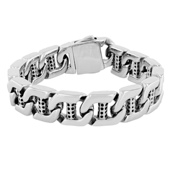 Stainless Steel Black Ion Plated High Polish Link Bracelet