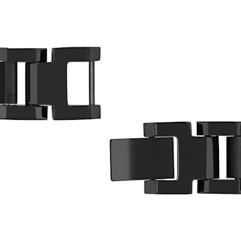 1/6CTW Black Diamond Stainless Steel H Link Bracelet