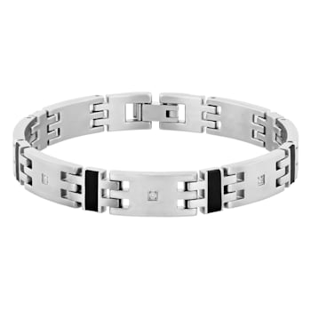1/10CTW Diamond Titanium Link Bracelet
