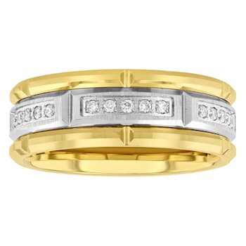 Tungsten Comfort™ 1/10CTW Diamond Tungsten Yellow Ion Plated Band