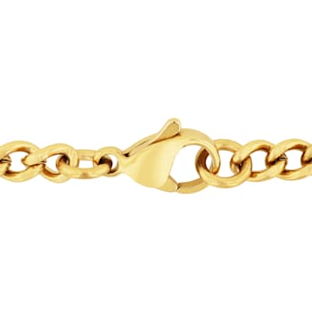 1/2CTW Diamond Stainless Steel Yellow Ion Plated Cross Pendant