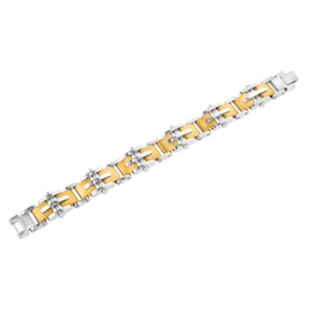 Stainless Steel With Yellow Ion Plated Rivet Bracelet