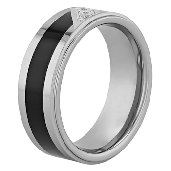 0.10CTW Diamond Tungsten with Black Resin Band