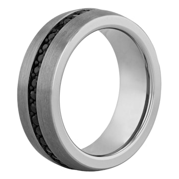 Tungsten Comfort™ Black Sapphire White Tungsten 8MM Band