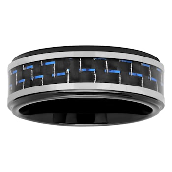 Tungsten Comfort™ Tungsten with Blue Ion Plated Band