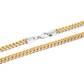 Stainless Steel and Yellow Ion Plated Franco Link Chain