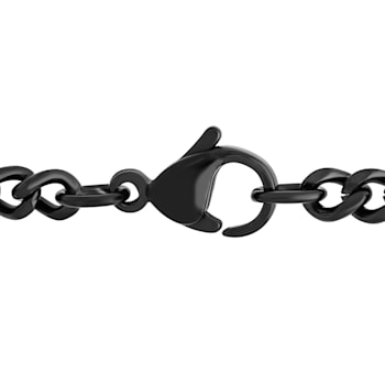Stainless Steel Black Ion Plated Shield Pendant