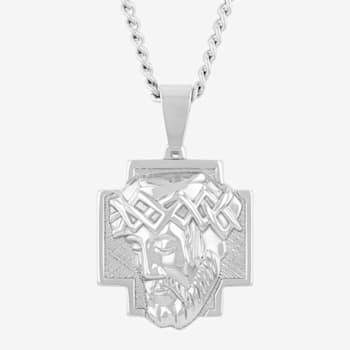 Stainless Steel Jesus Head Cross Pendant