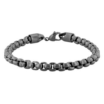 Gunmetal Gray Stainless Steel 6MM Square Rolo Link Chain Necklace &
Bracelet Set
