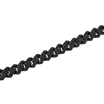 Black Cubic Zirconia Black Stainless Steel Link Bracelet
