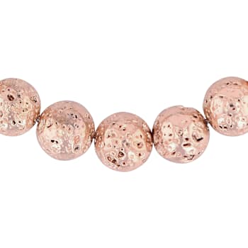 Rose Lava Bead and Stainless Steel Bolo Bracelet