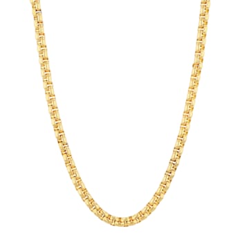 Stainless Steel Yellow Plated 4MM Box Link Chain Necklace