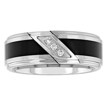 0.10CTW Diamond Tungsten with Black Resin Band