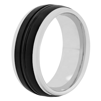 Two-Tone Tungsten 9MM Grooved Band