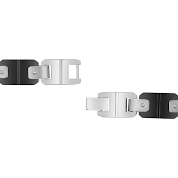 Stainless Steel Black & White Ion Plated Mariner Link Bracelet