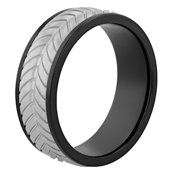 Tungsten Comfort™ Tungsten 8MM Black Ion Plated Tire Tread Band