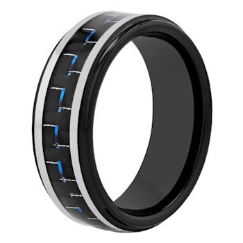 Tungsten Comfort™ Tungsten with Blue Ion Plated Band