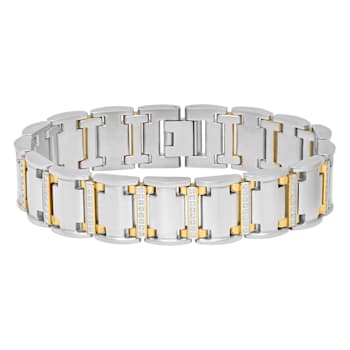 3/4CTW Diamond Stainless Steel Link Bracelet