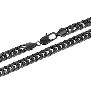 Black Stainless Steel 24 Inch Curb Link Chain Necklace