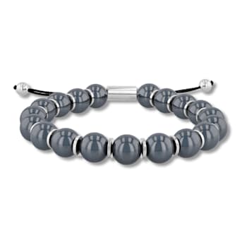 Hematite Bead & Stainless Steel Bolo Bracelet