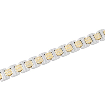 1CTW Diamond Two-Tone Stainless Steel Link Bracelet