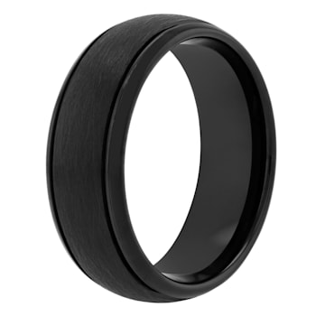 Tungsten Comfort™ Tungsten Black Ion Plated Frozen Satin Finish Band