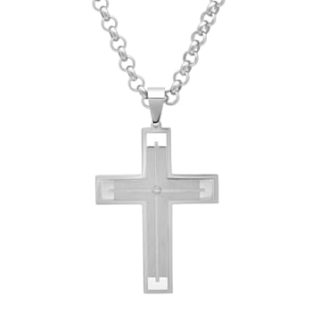 0.04CT Stainless Steel Grooved Cross