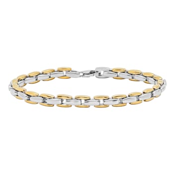 Stainless Steel Two-Tone Panther Link Bracelet
