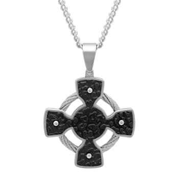 Stainless Steel Two-Tone Round Pendant