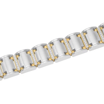 3/4CTW Diamond Stainless Steel Link Bracelet